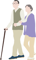 老夫婦のイラスト