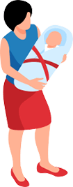 女性と赤ちゃんのイラスト