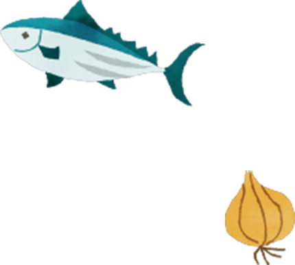 さかな・たまねぎのイラスト