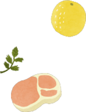 ゆず・お肉のイラスト