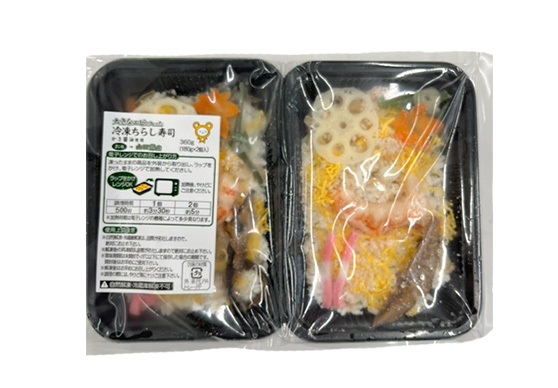 大きなエビの入った冷凍ちらし寿司