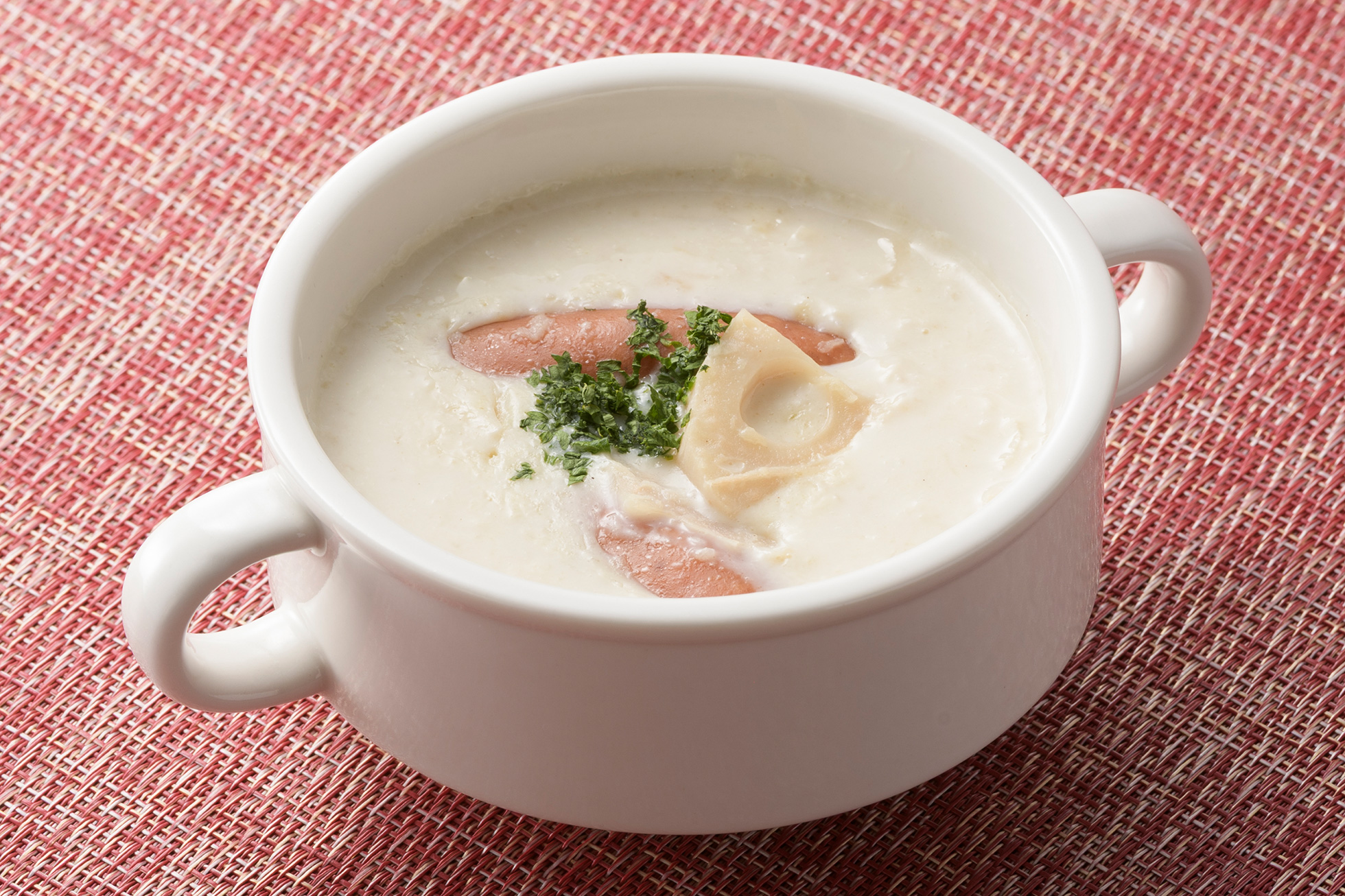 れんこんとウインナーのミルクスープ