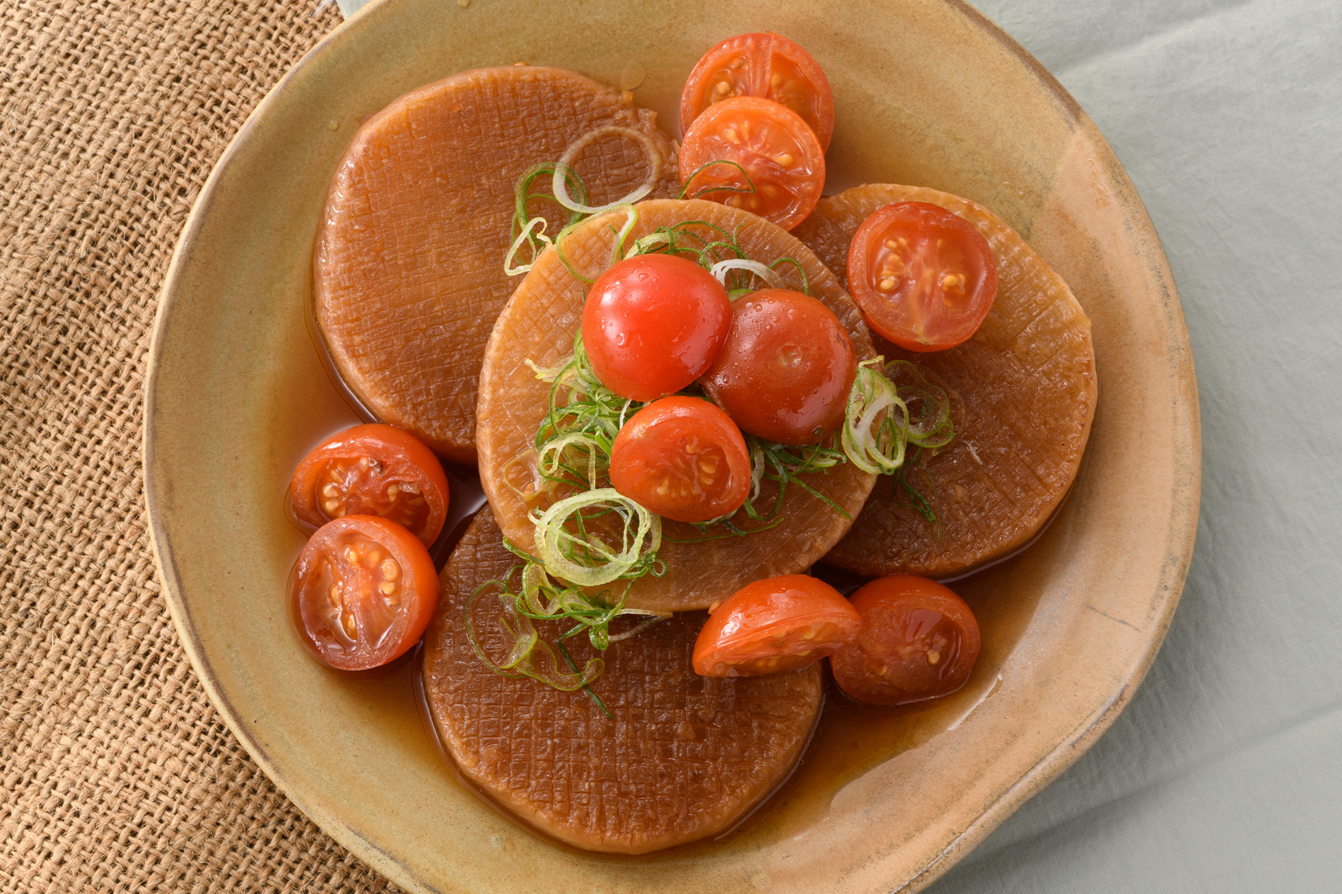焼き大根とトマトのポン酢マリネ