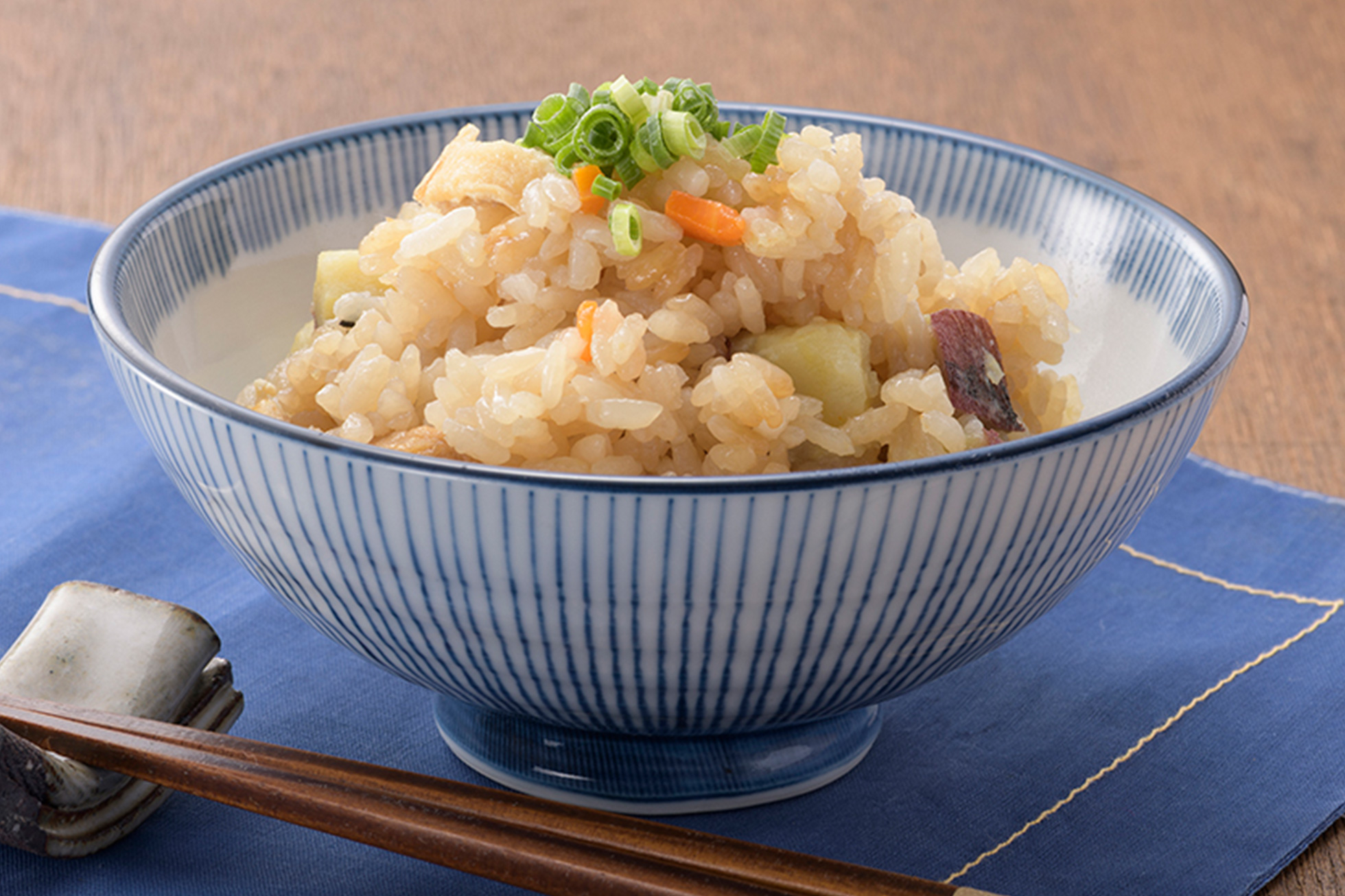きのことさつまいもの炊き込みごはん